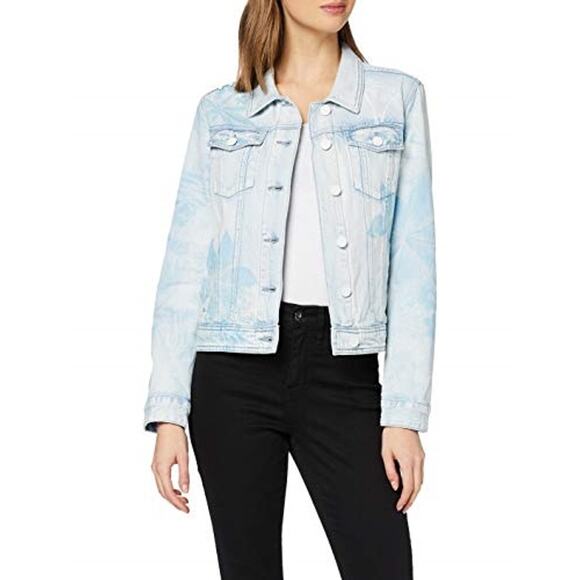 Desigual Jackets & Blazers - DESIGUAL NWT $159 Whaii Demin Distressed Tropical Print Jacket US Size 2